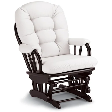 Traditional Glider Rocker with Tufted Cushion